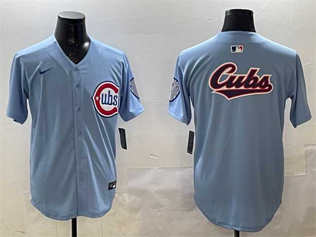Mens Chicago Cubs Team Big Logo Blue 2024-25 2nd Alternate Limited Stitched Jersey